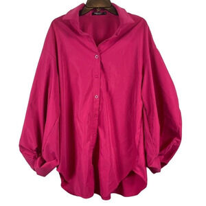 Shein Women's Balloon Sleeve Button-Down Blouse Size 1XL